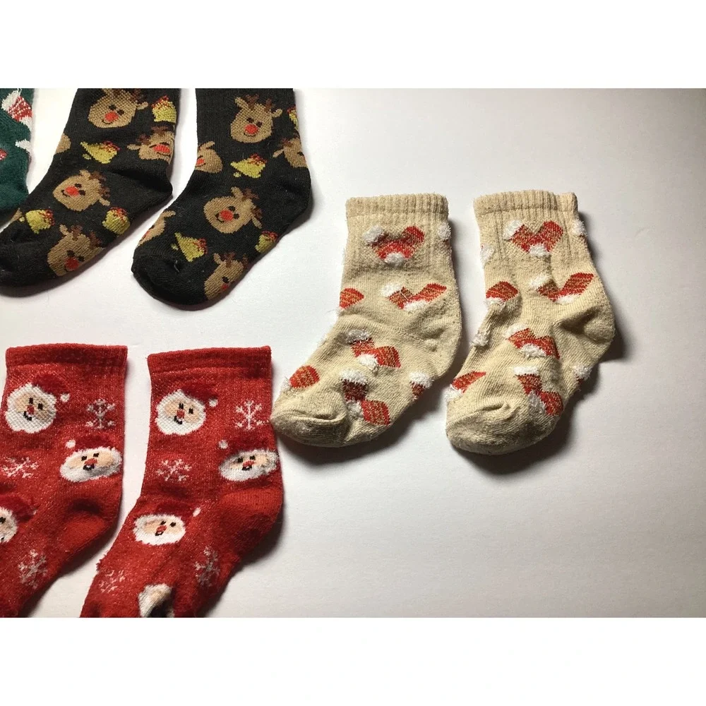 Unbranded Holiday/Christmas/Winter Socks BUNDLE of 5 sets Toddler
